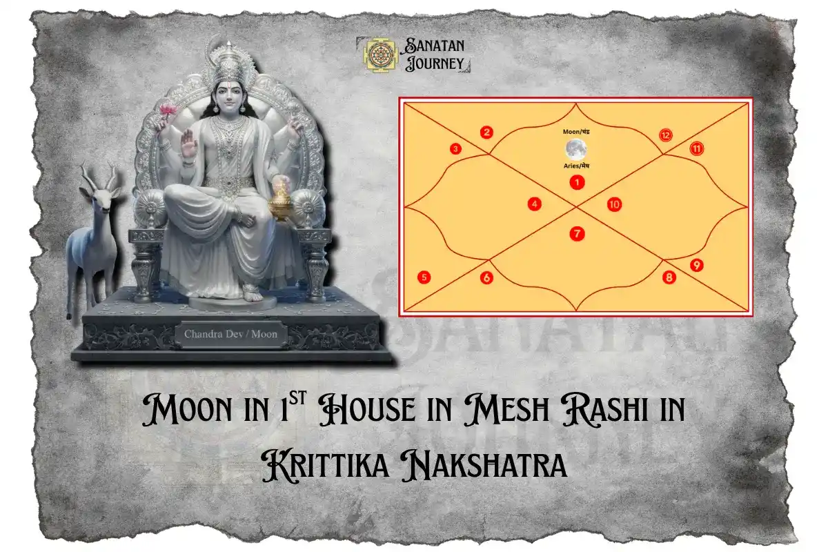 Moon in 1st House in Mesh Rashi in Krittika Nakshatra