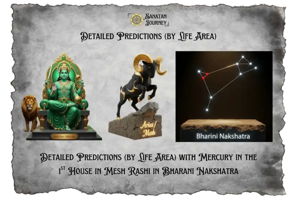 Detailed Predictions of Mercury in 1st House in Mesh Rashi in Bharani Nakshatra