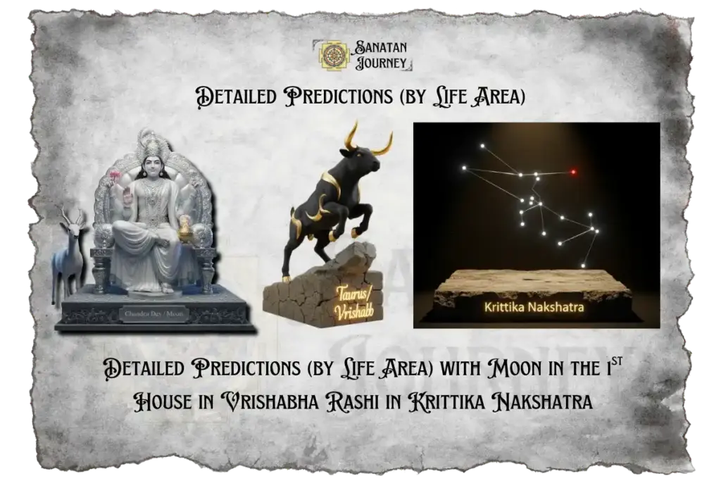 Moon in 1st House in Vrishabha Rashi in Krittika Nakshatra - Detailed Analysis