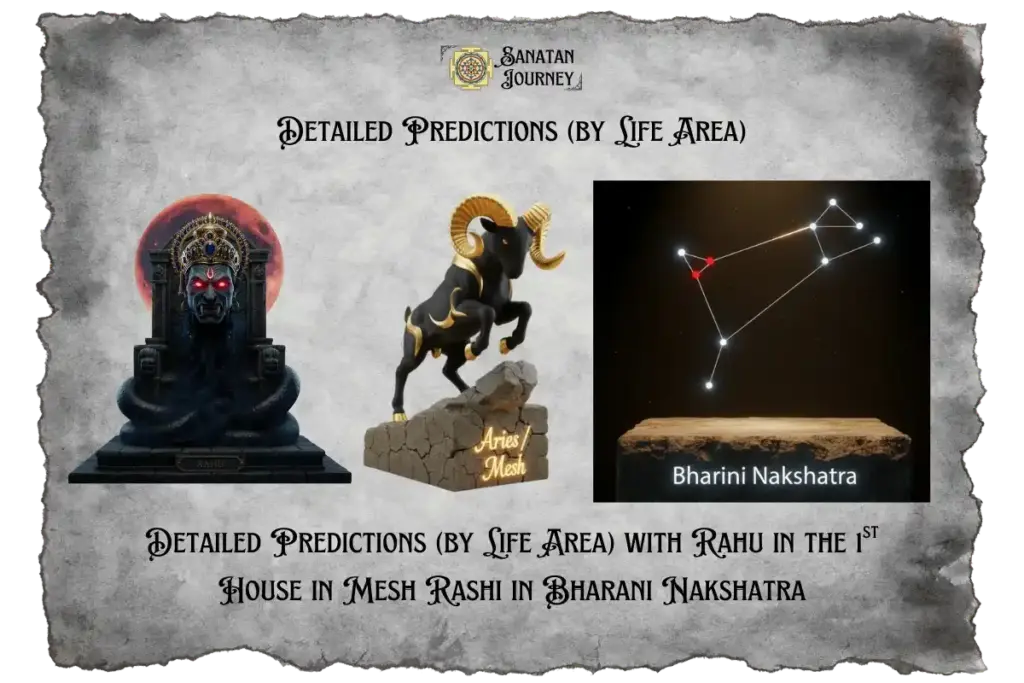 Rahu in 1st House in Mesh Rashi in Bharani Nakshatra - Detailed Prediction by Life Area