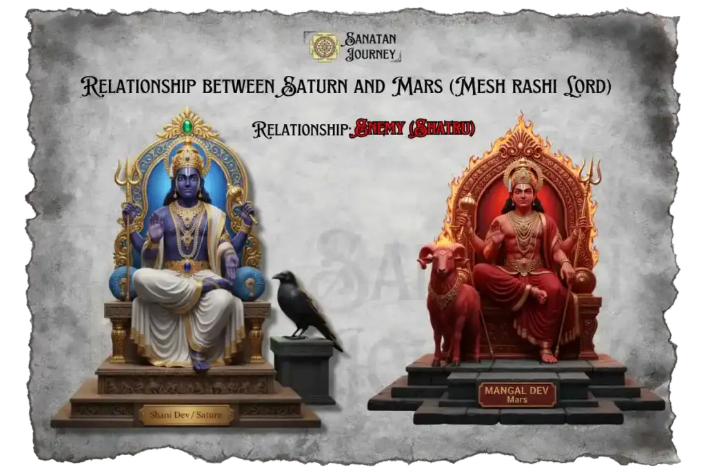 Relationship between Saturn and Mars