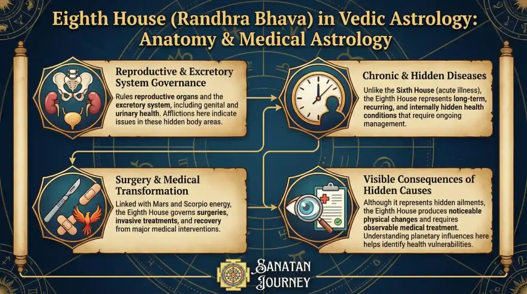 Anatomy & Medical Astrology of Randhra Bhava (Eighth House)