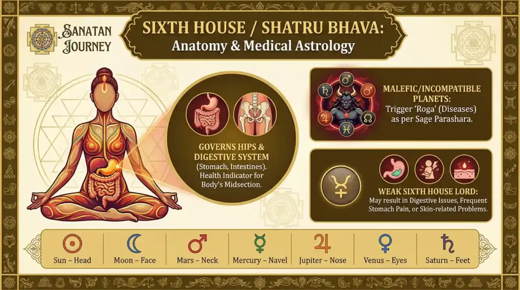 Anatomy & Medical Astrology of Shatru Bhava (Sixth House)