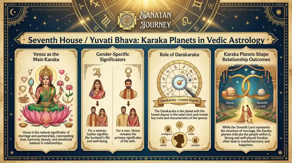 Karaka (Significator) Planets of Yuvati Bhava (Seventh House)