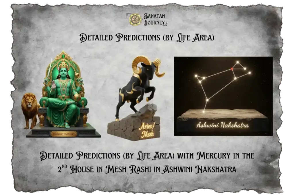 Mercury in 2nd House in Mesh Rashi in Ashwini Nakshatra - Detailed Analysis