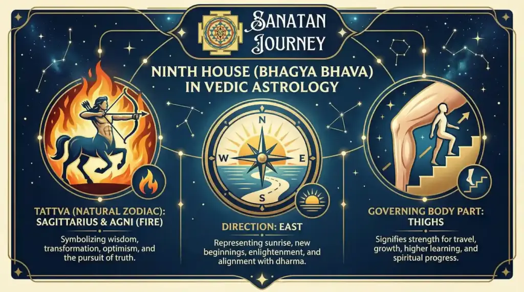 Tattva (Natural Zodiac) & Direction of Bhagya Bhava (Ninth House) (2)