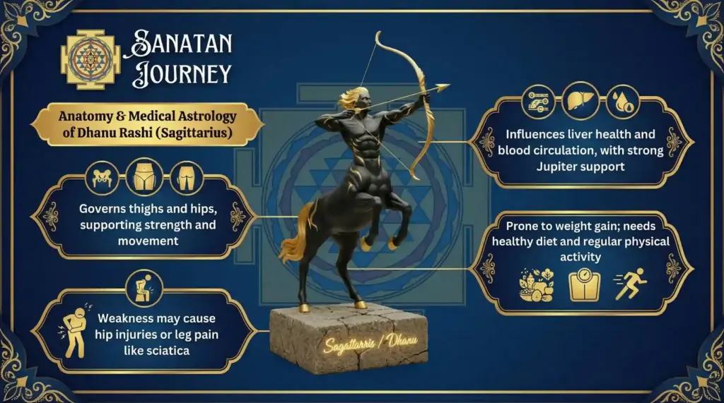 Anatomy & Medical Astrology of Dhanu Rashi (Sagittarius)