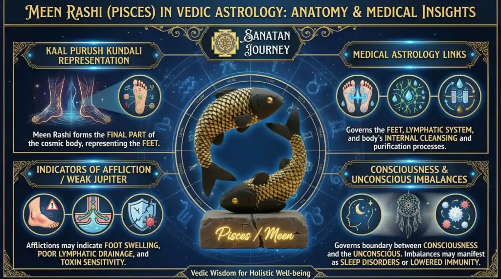 Anatomy & Medical Astrology of Meen Rashi (Pisces)
