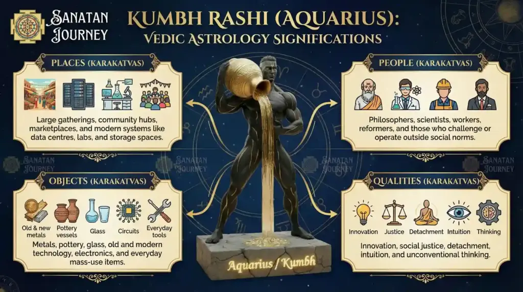 Major Karakatvas (Significations) of Kumbha Rashi (Aquarius)