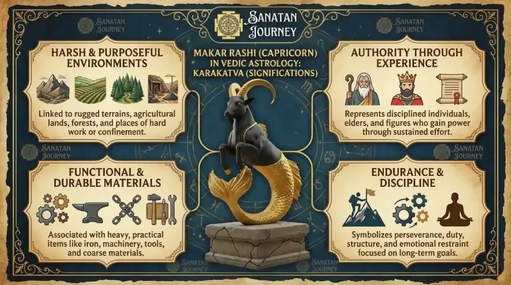Major Karakatvas (Significations) of Makar Rashi (Capricorn)