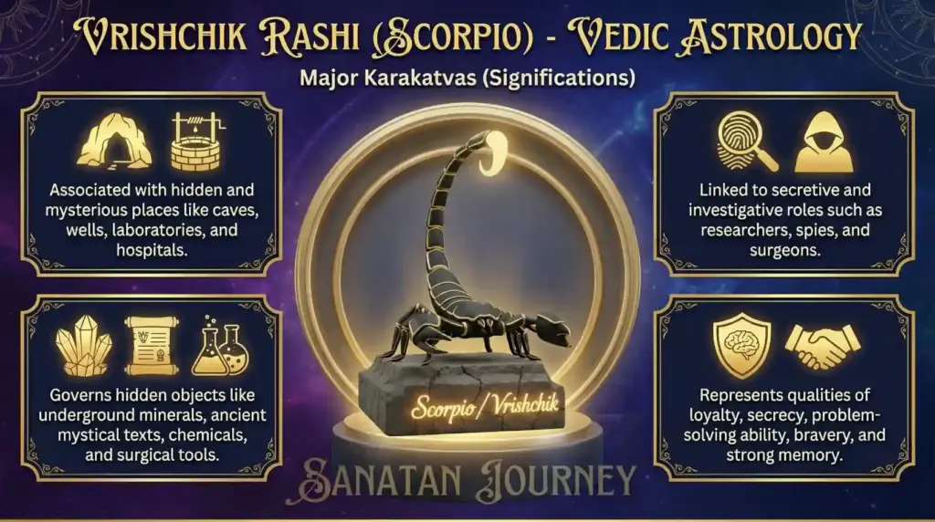 Major Karakatvas (Significations) of Vrishchik Rashi (Scorpio)