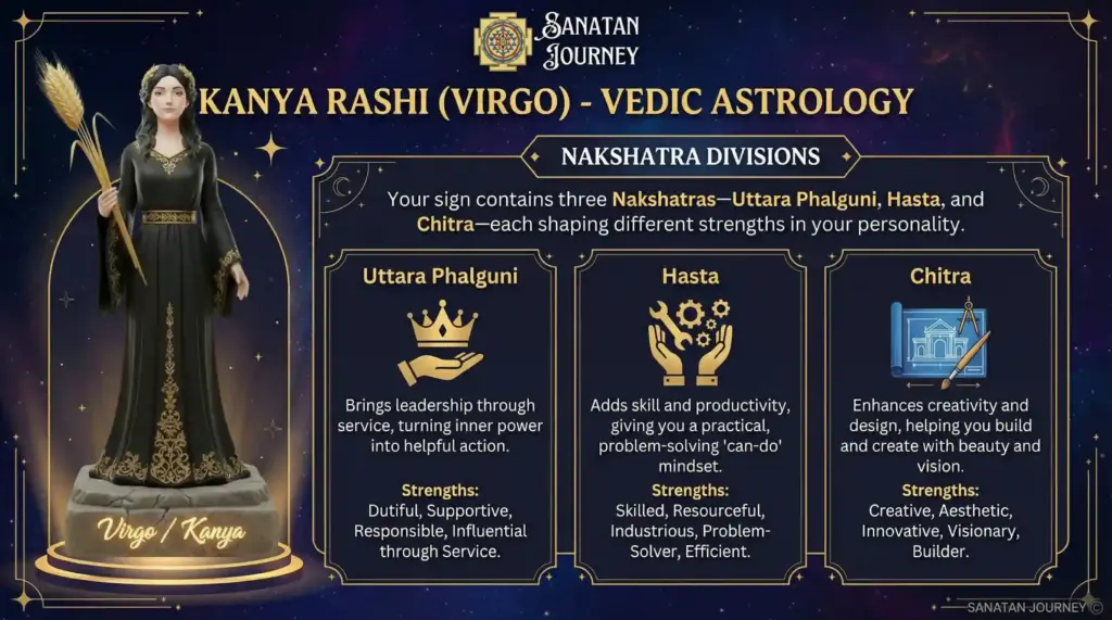 Nakshatra Divisions of Kanya Rashi (Virgo)