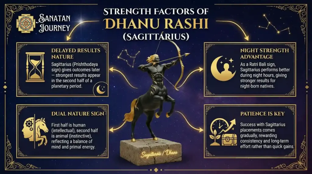 Strength Factors of Dhanu Rashi (Sagittarius)
