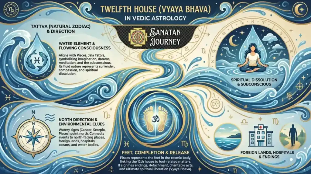 Tattva (Natural Zodiac) & Direction of Twelfth House (Vyaya Bhava)