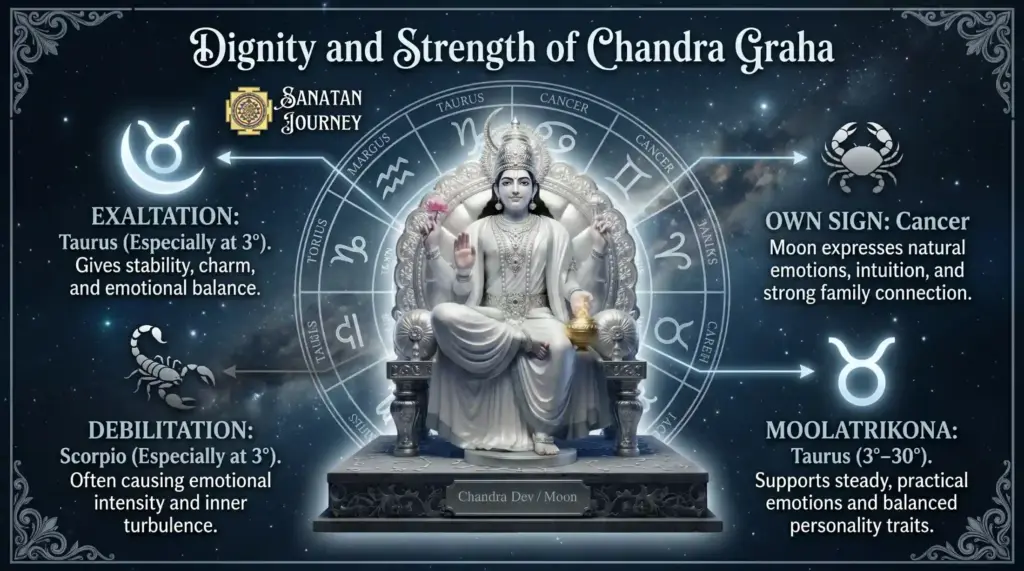 Dignity and Strength of Chandra Graha (Moon)