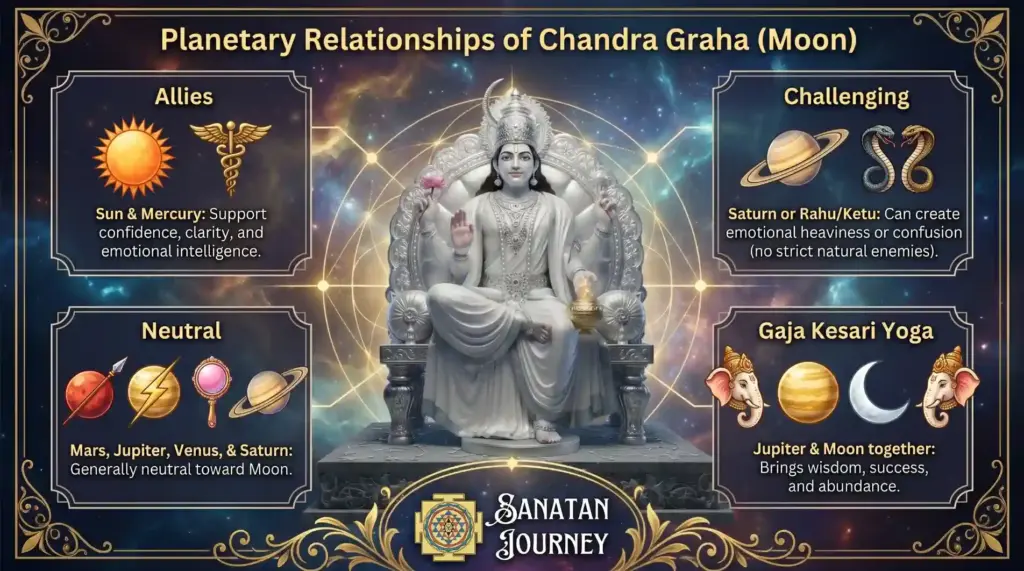 Planetary Relationship of Chandra Graha (Moon)